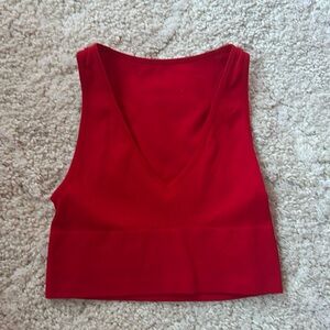 Red crop tank